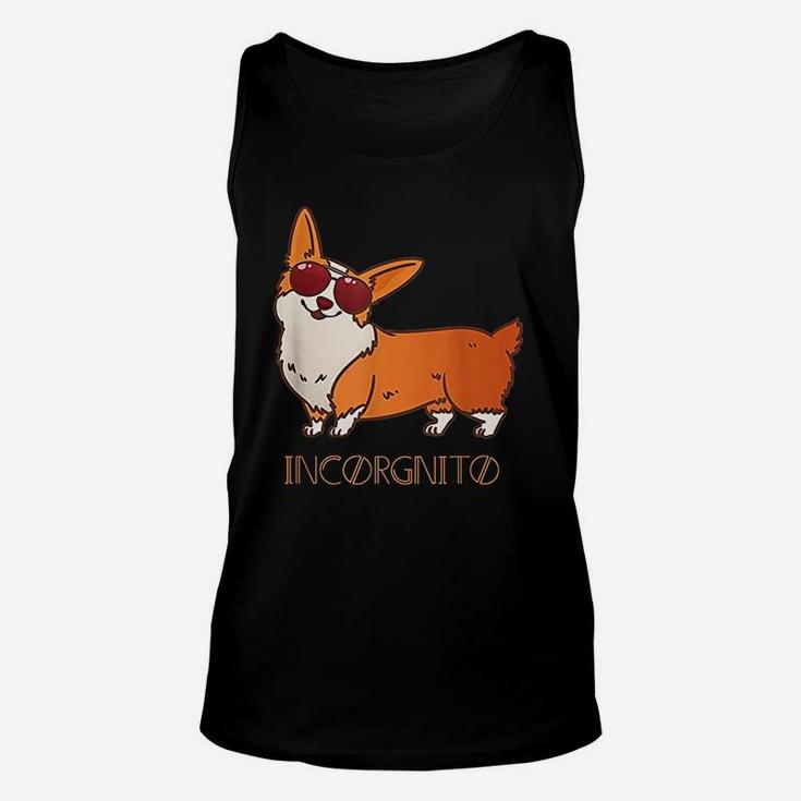 Funny Corgi Incorgnito Dog Puns Unisex Tank Top
