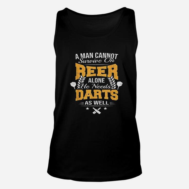 Funny Darts And Beer Board Darts Player Flight Gift Unisex Tank Top