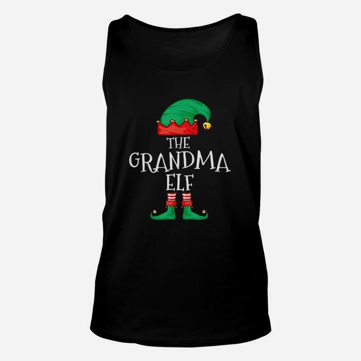 Funny Elf Family Christmas Grandma Elf Pajama Unisex Tank Top