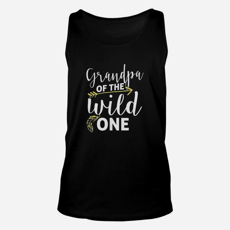 Funny Grandpa Of The Wild One Grand Kid Is Crazy Parenting Unisex Tank Top