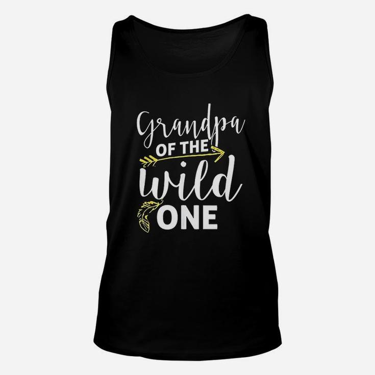 Funny Grandpa Of The Wild One Grand Kid Is Crazy Parenting Unisex Tank Top
