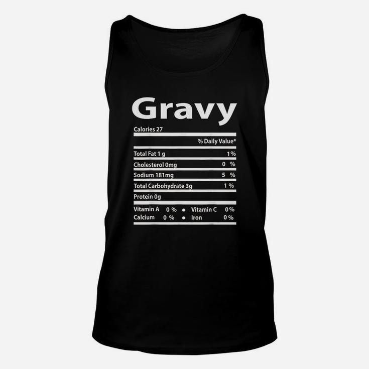 Funny Gravy Nutrition Fact Gift For Thanksgiving Christmas Unisex Tank Top