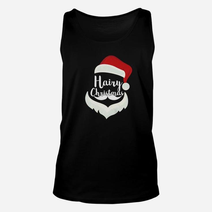 Funny Hairy Christmas Merry Holiday Beard Dad Gift Unisex Tank Top