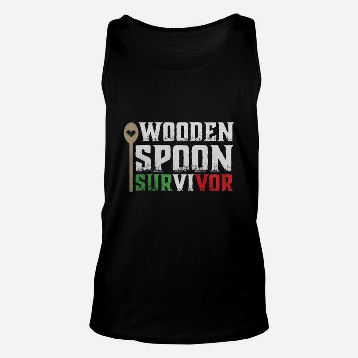 Funny Italian Shirts - Wooden Spoon Survivor Teeshirt Unisex Tank Top