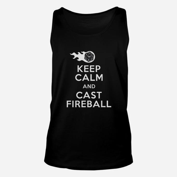 Funny Keep Calm Fireball Dungeon Dragons Gaming Unisex Tank Top