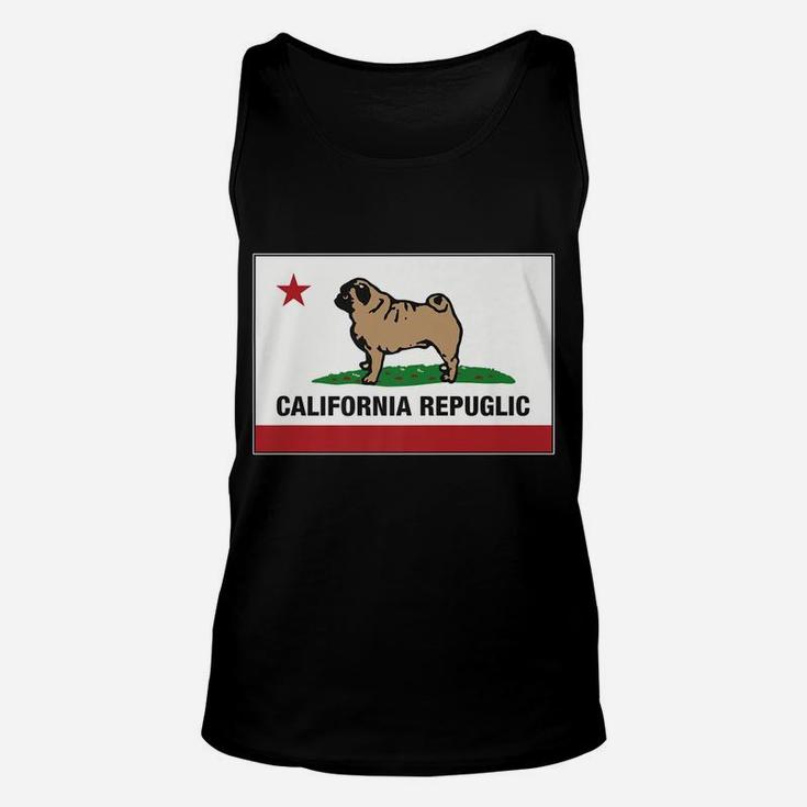 Funny Pug California Repuglic California Cali Unisex Tank Top