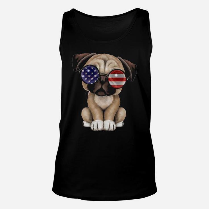 Funny Pug Dog Independence Unisex Tank Top