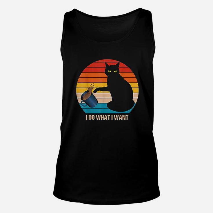 Funny Retro Vintage Cat Do What I Want Cat Lover Cat Mom Unisex Tank Top