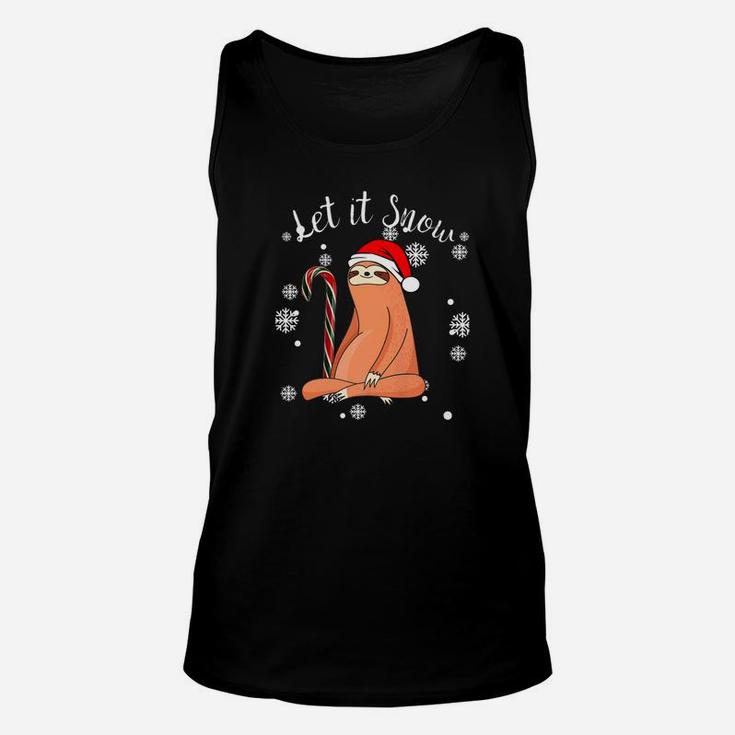 Funny Santa Sloth Let It Snow Holiday Christmas Gift Unisex Tank Top