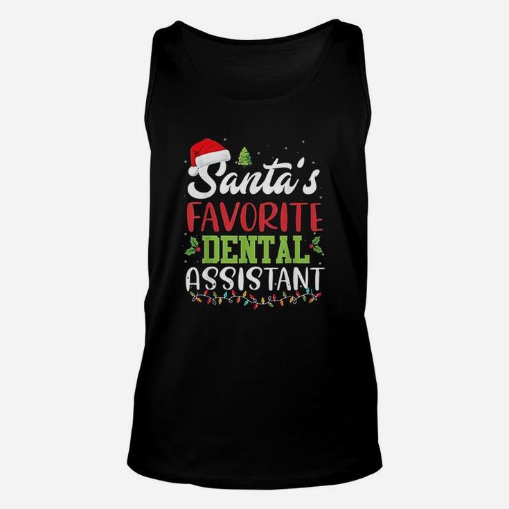Funny Santas Favorite Dental Assistant Christmas Santa Unisex Tank Top