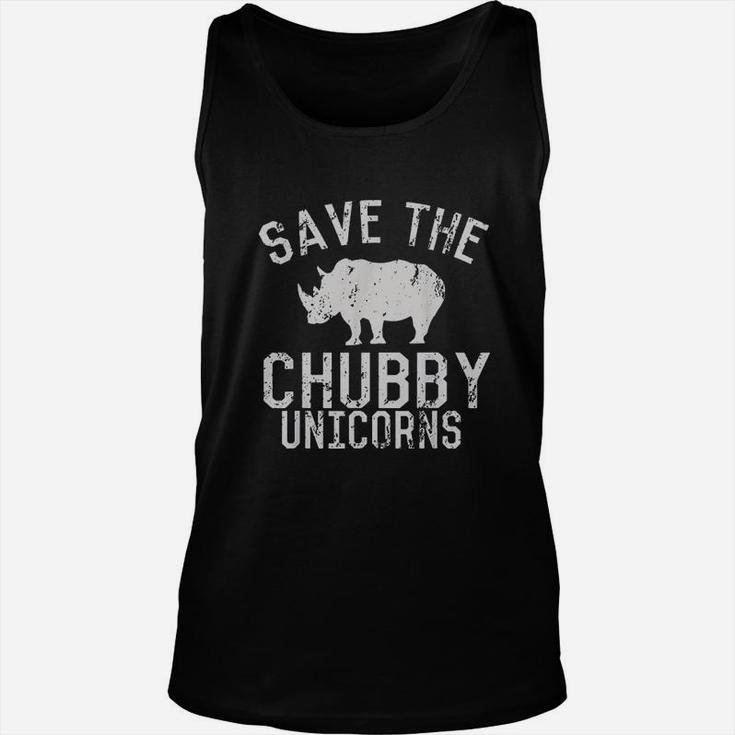 Funny Save The Chubby Unicorns Fat Rhino Vintage Unisex Tank Top