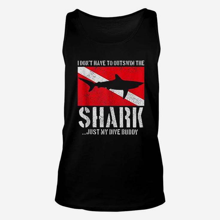 Funny Scuba Diving Shark Flag Scuba Diver Gift Unisex Tank Top