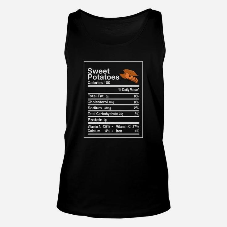 Funny Sweet Potato Nutrition Facts Thanksgiving Matching T-shirt Unisex Tank Top