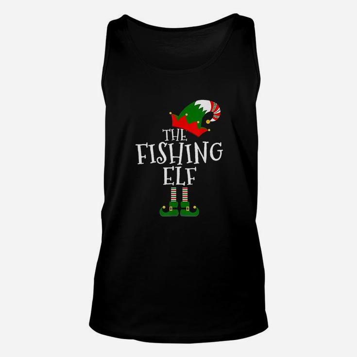 Funny The Fishing Elf Matching Family Group Gift Christmas Unisex Tank Top