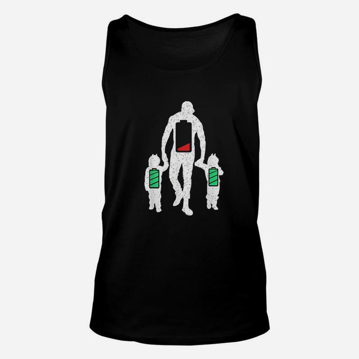 Funny Tired Twin Dad Low Battery Full Charge Unisex Tank Top