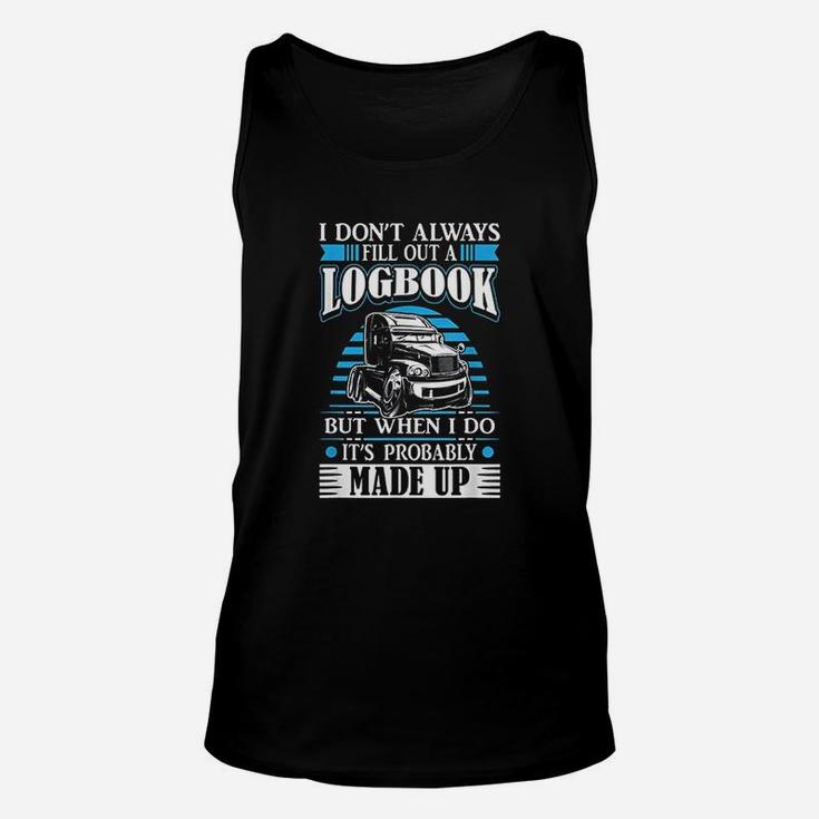 Funny Trucker Logbook Truck Driving On The Road Tractor Unisex Tank Top