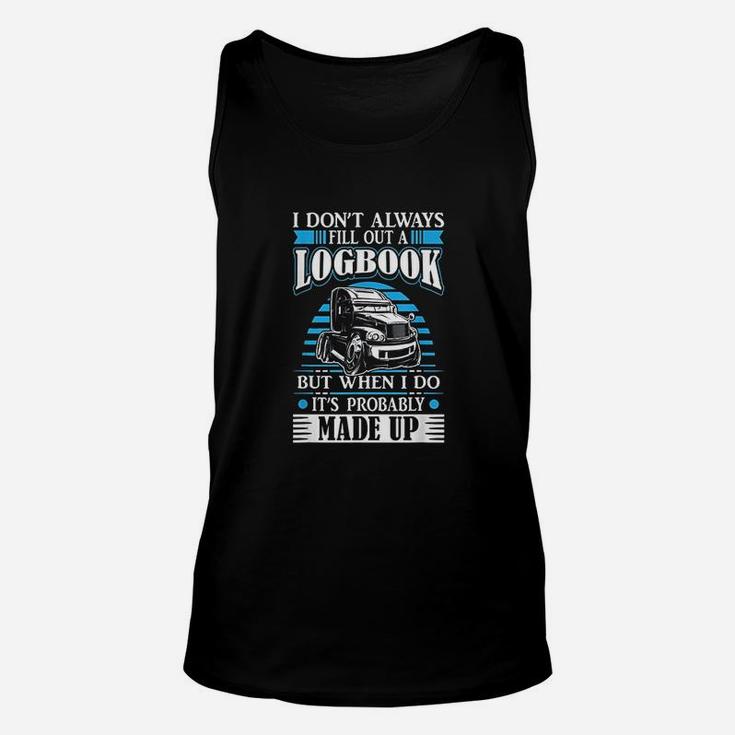 Funny Trucker Logbook Truck Driving On The Road Tractor Unisex Tank Top