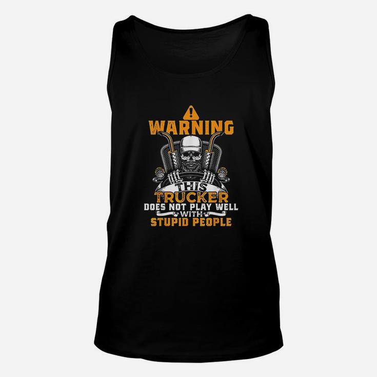 Funny Trucker Truck Driver Trucking Dads Father Men Unisex Tank Top