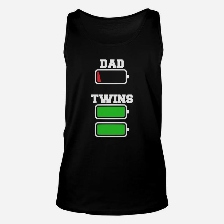 Funny Twins Dad 0 Battery Twins Full 100 Battery Unisex Tank Top