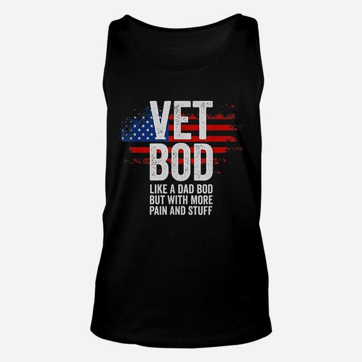 Funny Veteran American Vet Bod Like Dad Bod Unisex Tank Top