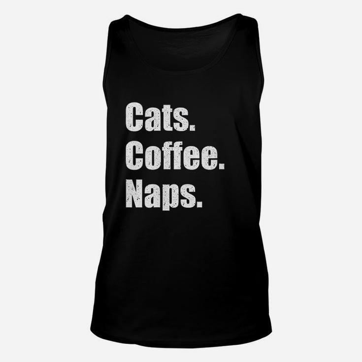 Funny Vintage Cats Coffee Naps Unisex Tank Top