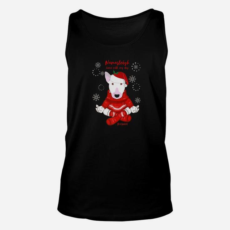 Funny Yoga Christmas Dog Shirt Bull Terrier Lovers Shirt Unisex Tank Top