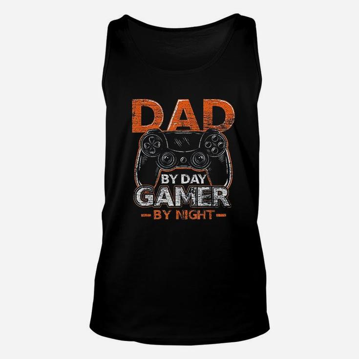 Gaming Gift Dad By Day Gamer By Night Dad Unisex Tank Top