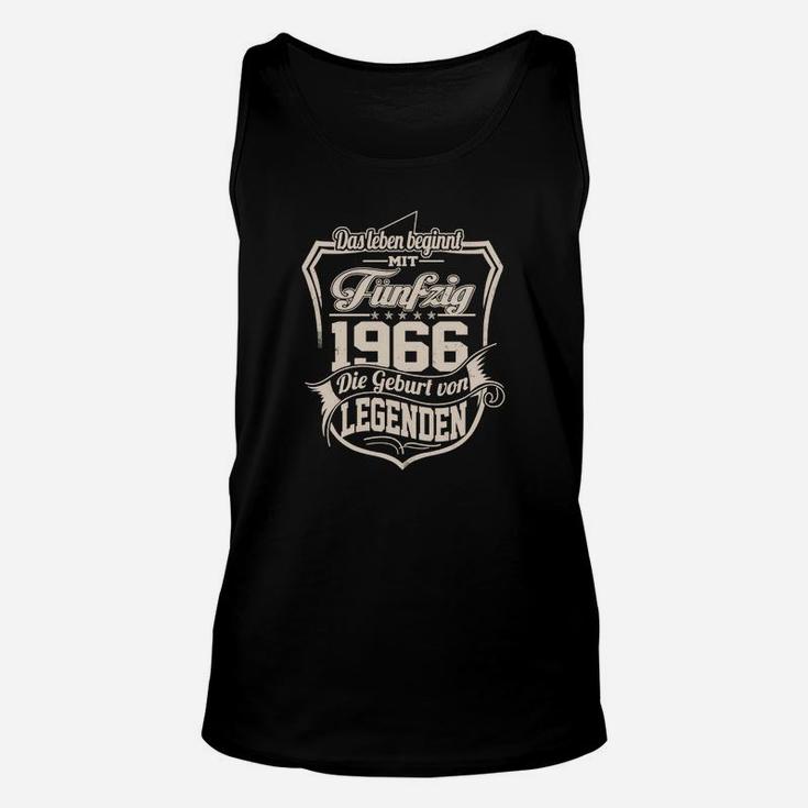 Geburt von Legenden 1966 Unisex TankTop, Schwarzes Retro Herren Tee