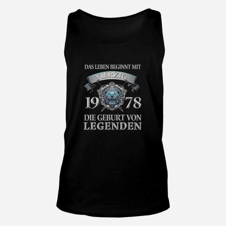 Geburt von Legenden 1978 Unisex TankTop, Vintage Jubiläums Geburtstagsshirt