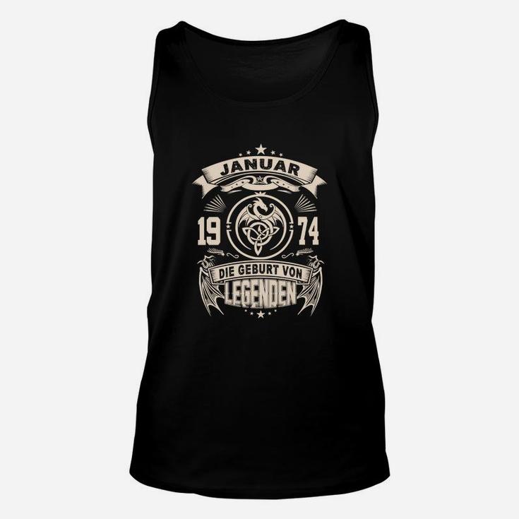 Geburt von Legenden Januar 1974 Retro-Unisex TankTop, Vintage Design Tee