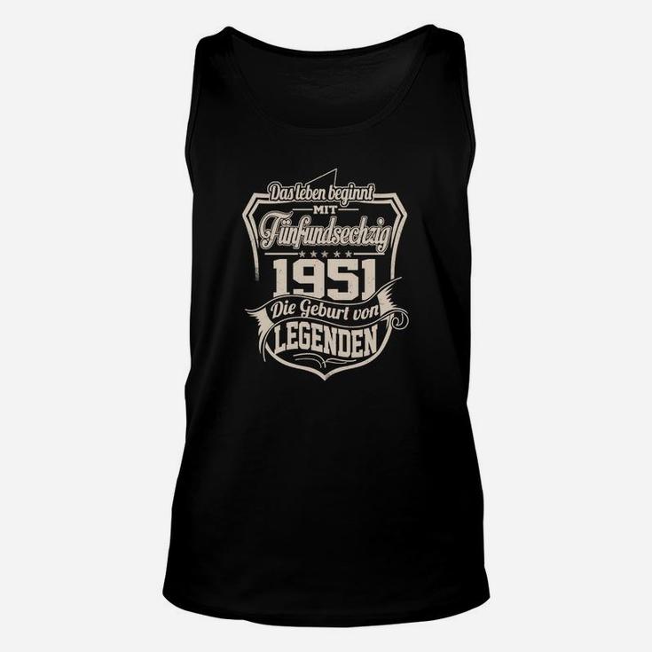 Geburtsjahr 1951 Legenden Vintage Unisex TankTop, Retro Look Tee