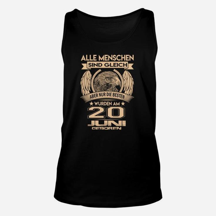 Geburtstagsshirt 20. Juni Adler, Personalisiertes Tee für Geburtstagskinder Unisex TankTop