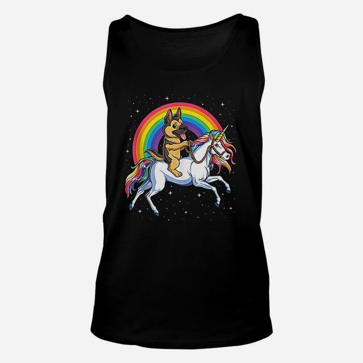 German Shepherd Unicorn Women Space Galaxy Rainbow Dog Lover Unisex Tank Top
