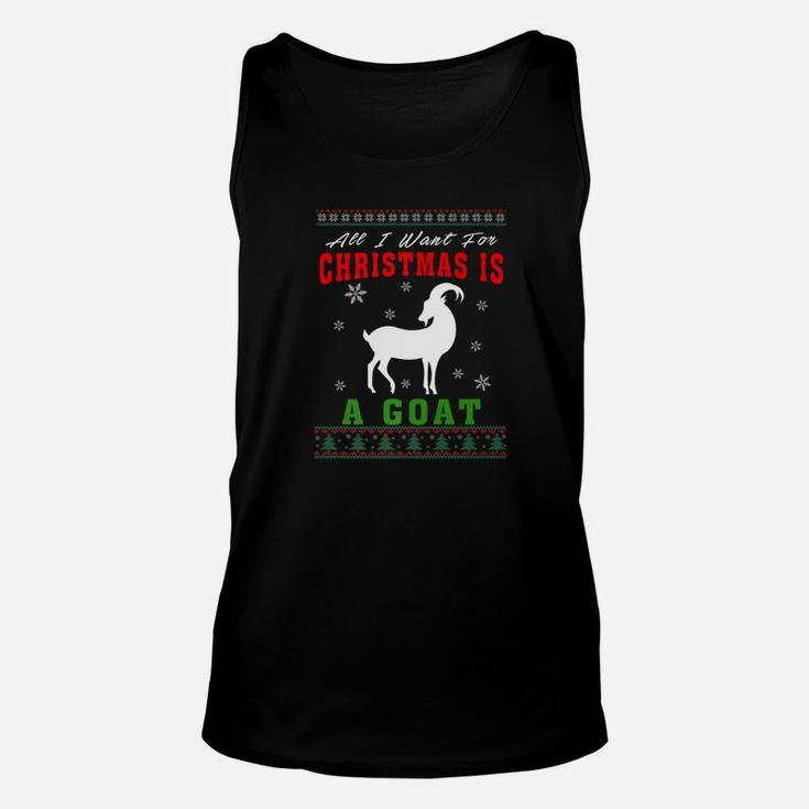 Goa All I Want For Christmas Is A Goat Unisex Tank Top