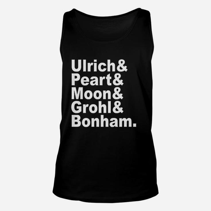 Gooder Tees Famous Drummer And Percussion Names Unisex Tank Top