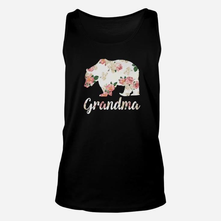 Grandma Bear Floral Family Christmas Matching Gift Unisex Tank Top