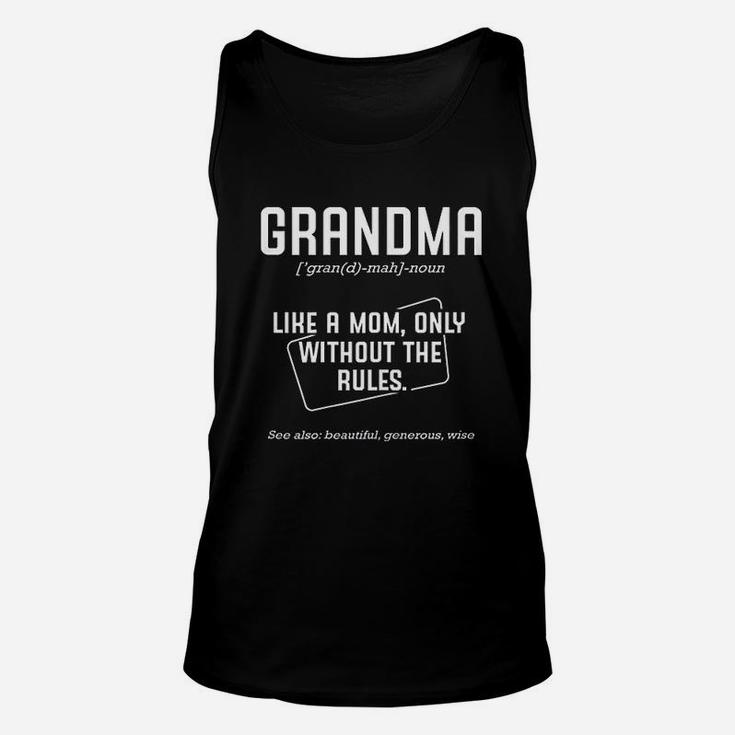 Grandma Definition Funny Family Grandmother Quotes Sayings Unisex Tank Top