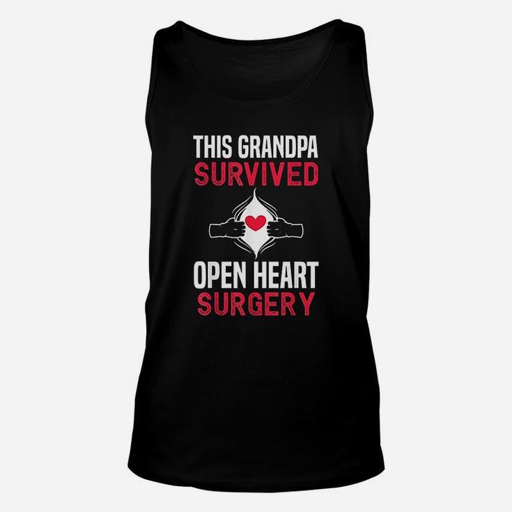 Grandpa Survived Open Heart Surgery Get Well Soon Unisex Tank Top
