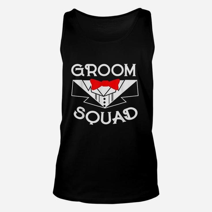 Groom Squad Bachelor Party Groomsmen Tuxedo Unisex Tank Top