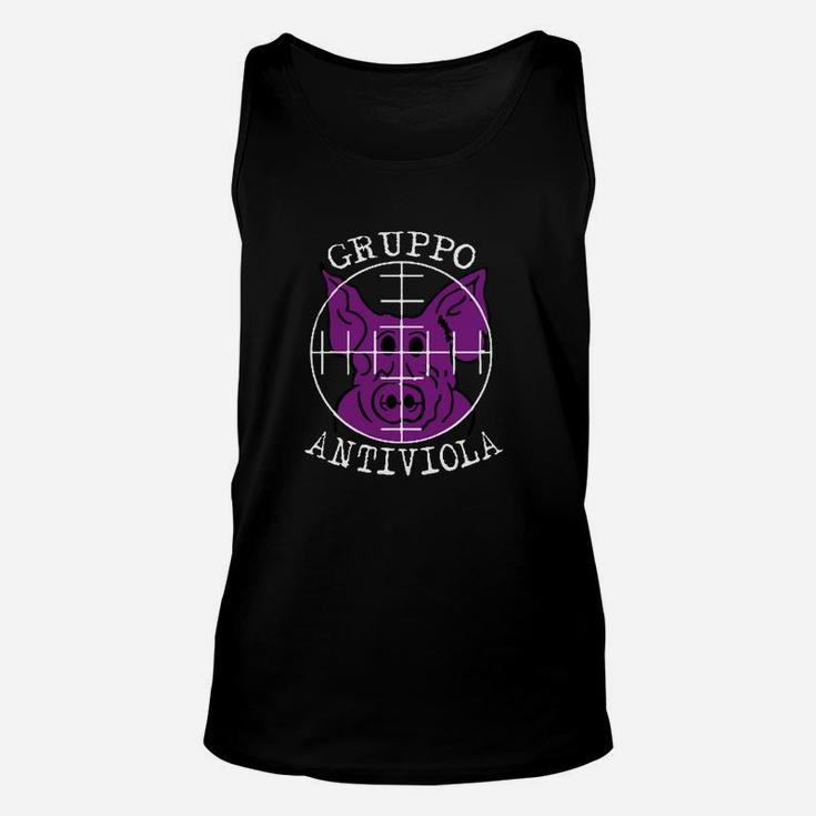 Gruppo Antiviola Grafisches Unisex TankTop, einzigartiges Design in Schwarz