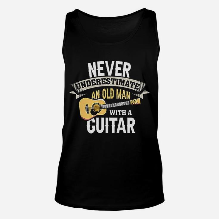 Guitar Never Underestimate An Old Man With A Guitar Unisex Tank Top