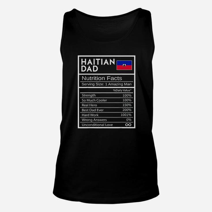 Haitian Dad Nutrition Facts National Pride Gift For Dad Unisex Tank Top