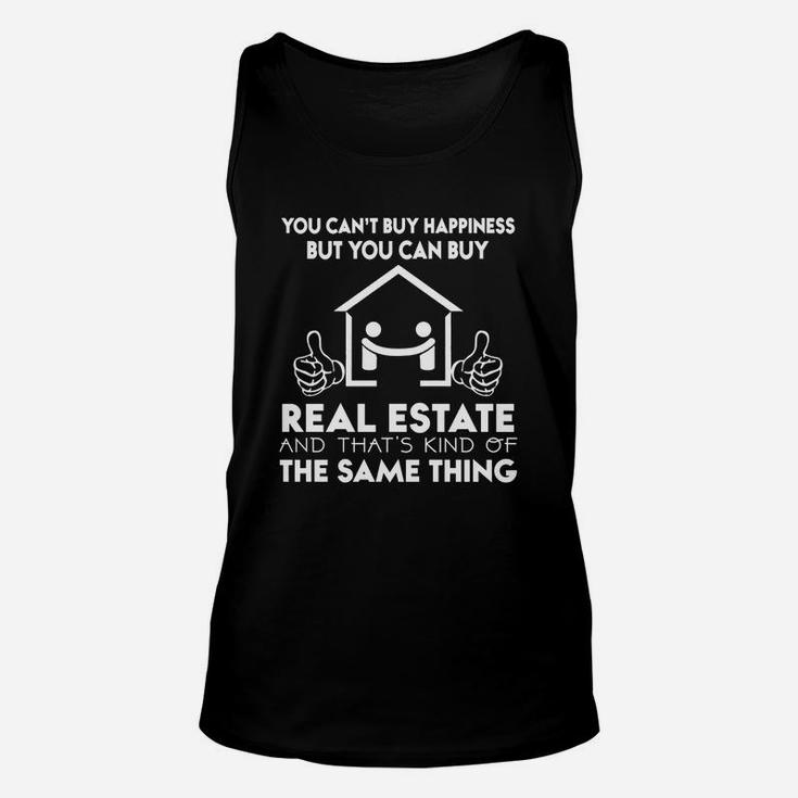 Happiness Quote Funny Realtor Shirt Real Estate Agent Realtor Marketing Unisex Tank Top