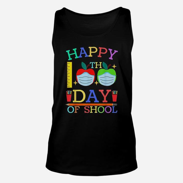 Happy 100th Day Of School Apple Teacher Unisex Tank Top