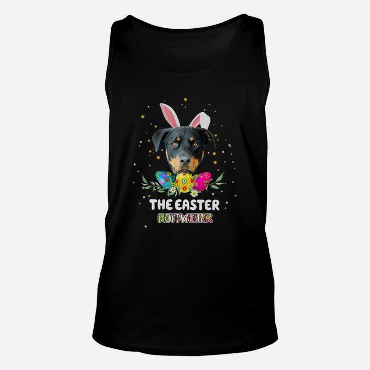 Happy Easter Cute Bunny Rottweiler Great Gift For Dog Lovers Unisex Tank Top