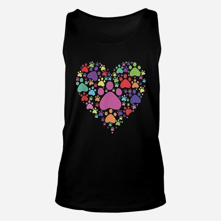 Heart Paw Print Dog Cat Lover Valentines Day Unisex Tank Top