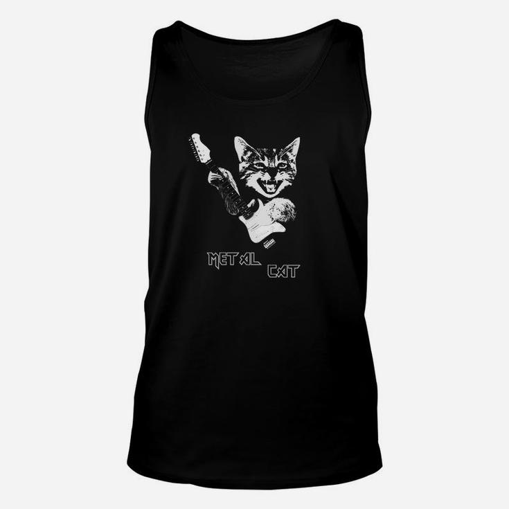 Heavy Metal Cat Funny Cat With Guitar Music Unisex Tank Top