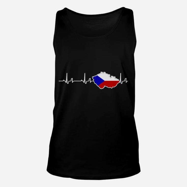 Herren Unisex TankTop Herzfrequenz & Tschechische Flagge, Patriotisches Design