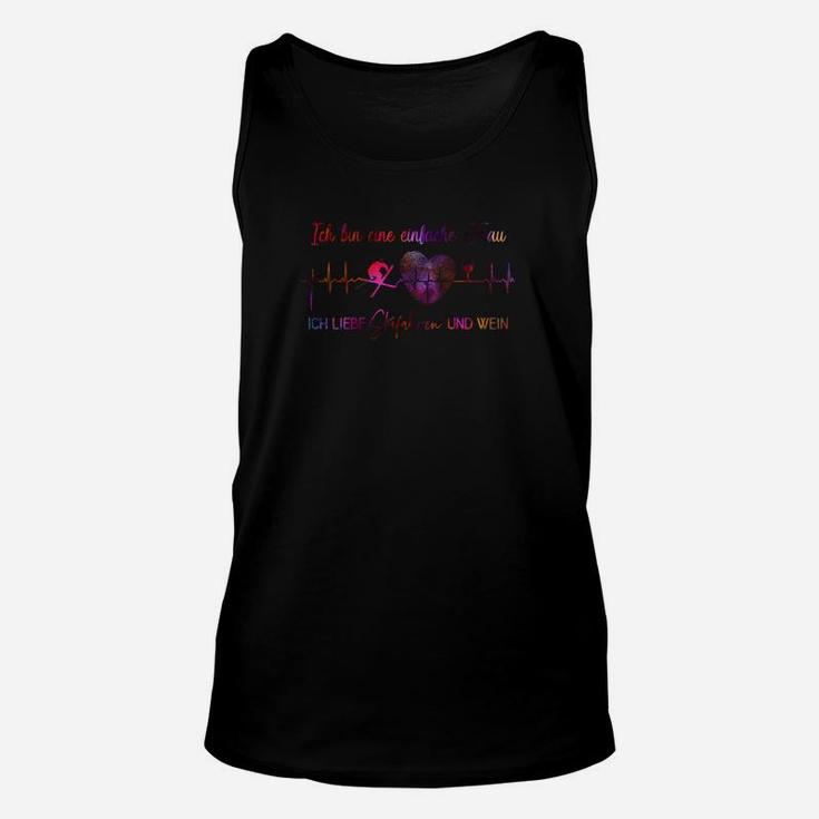 Herren Unisex TankTop Schwarz mit Herzfrequenz Musiker Grafik