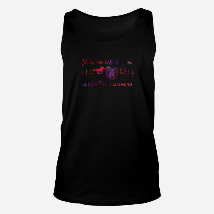 Herzschlag Hunde-Liebhaber Unisex TankTop, Neonpfotenabdruck-Design